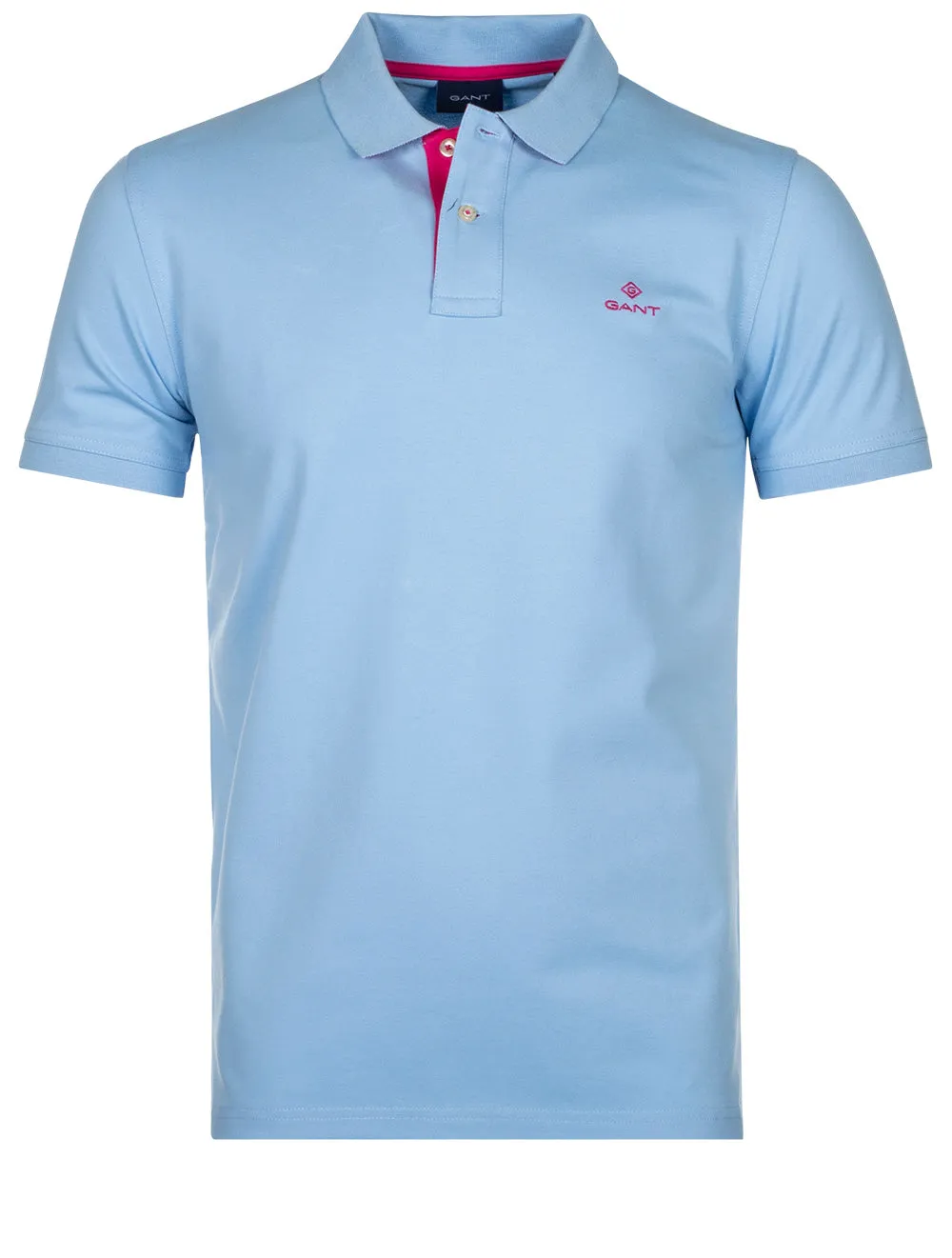 Contrast Collar Piqu�� Polo Shirt Capri Blue
