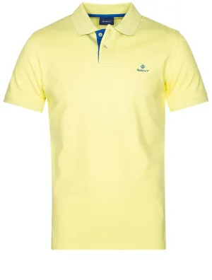 Contrast Collar Piqu�� Polo Shirt Clear Yellow
