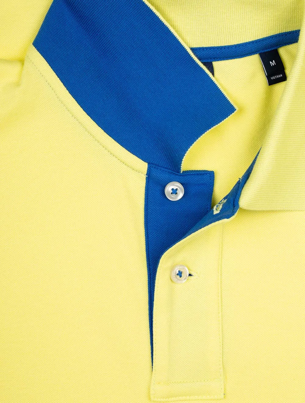 Contrast Collar Piqu�� Polo Shirt Clear Yellow