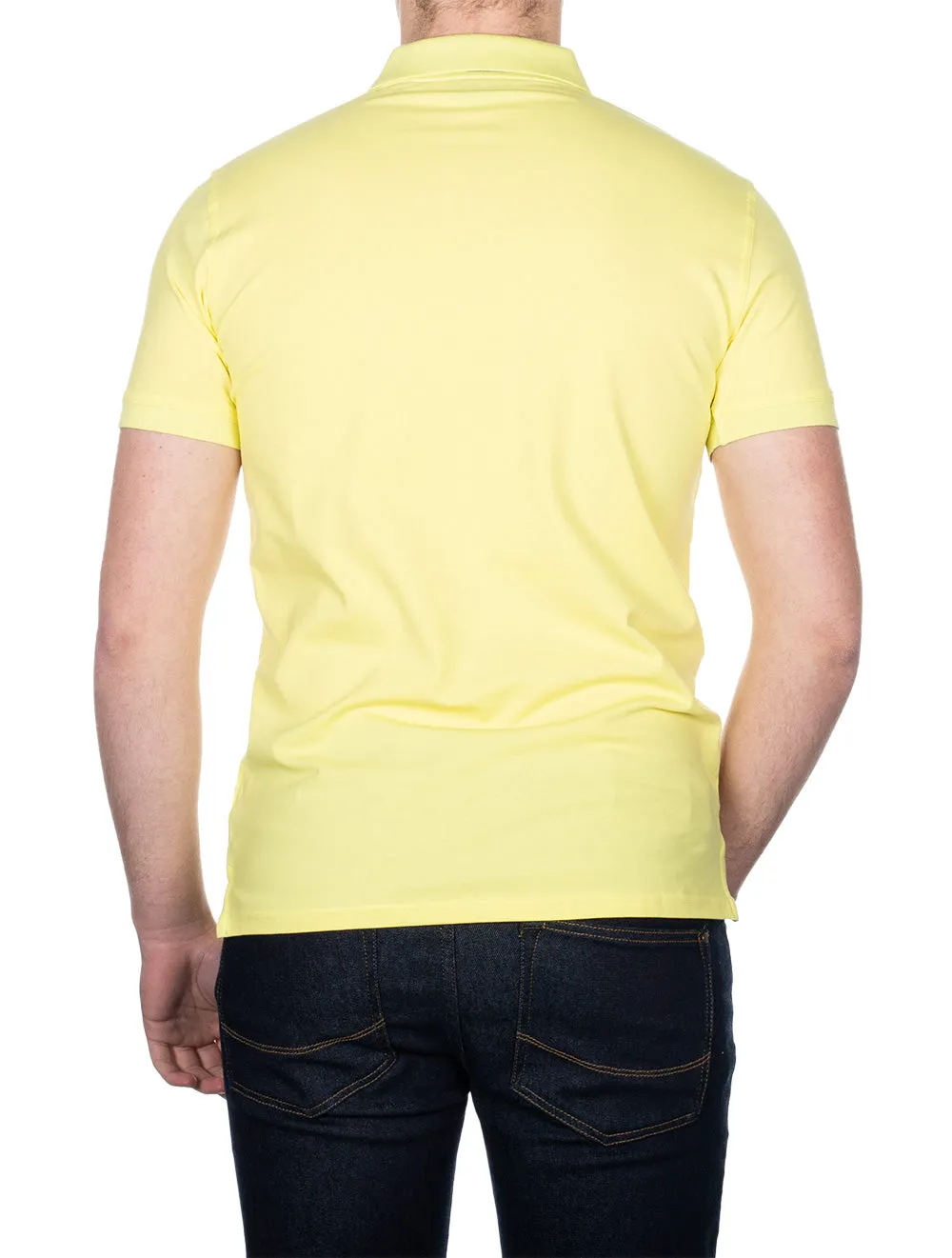 Contrast Collar Piqu�� Polo Shirt Clear Yellow