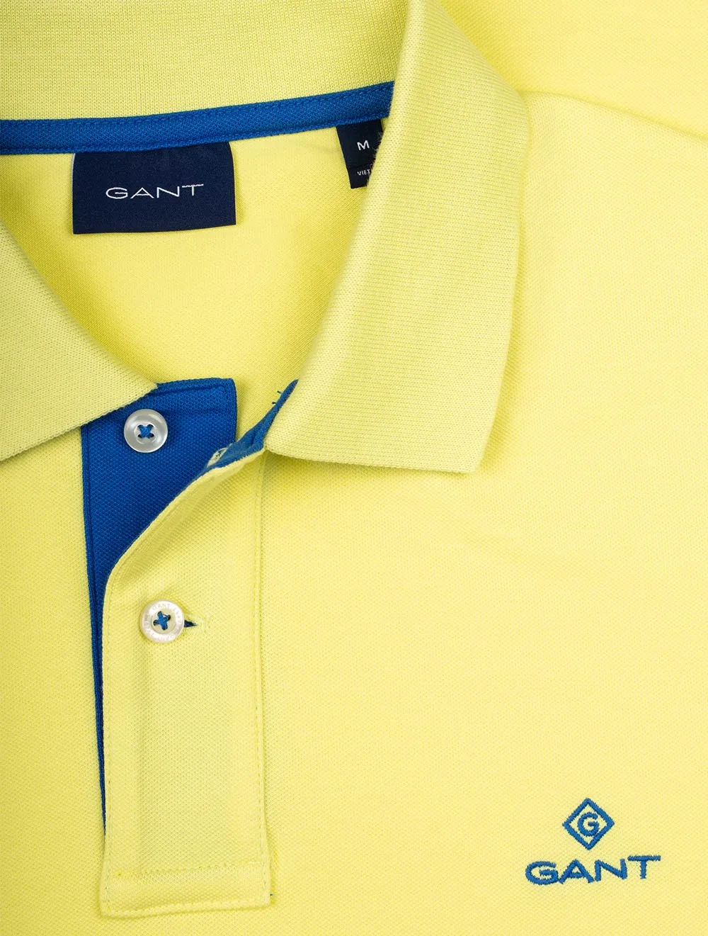 Contrast Collar Piqu�� Polo Shirt Clear Yellow