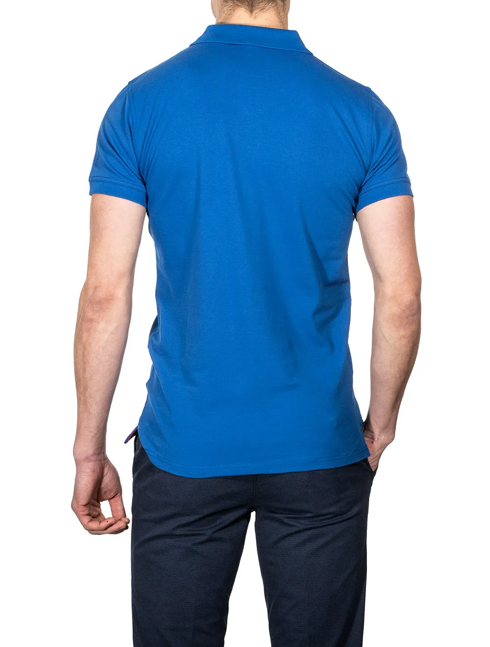 Contrast Collar Piqué Polo Shirt Lapis Blue