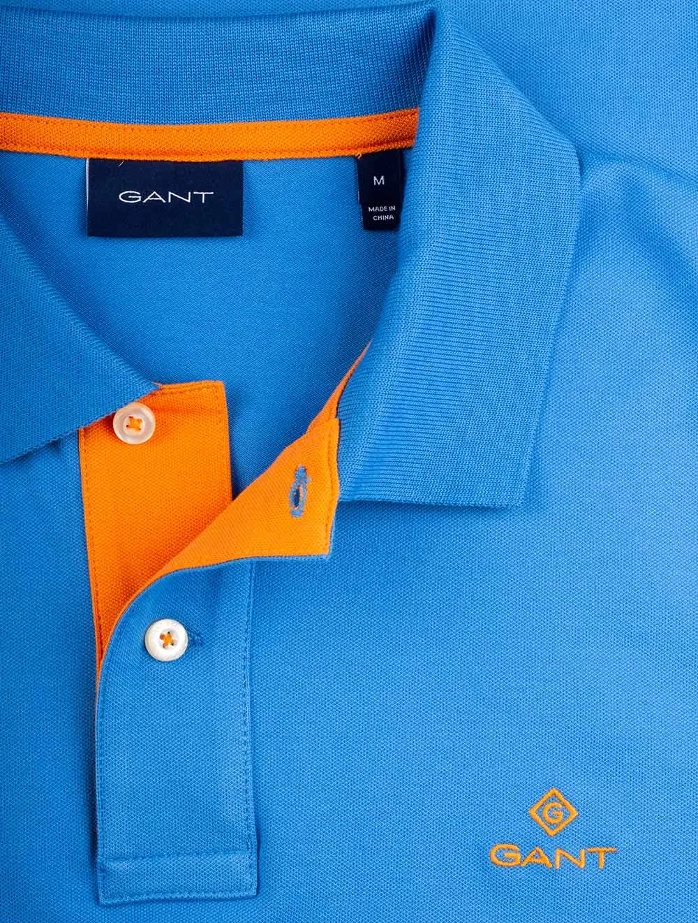 Contrast Collar Piqué Rugger Day Blue
