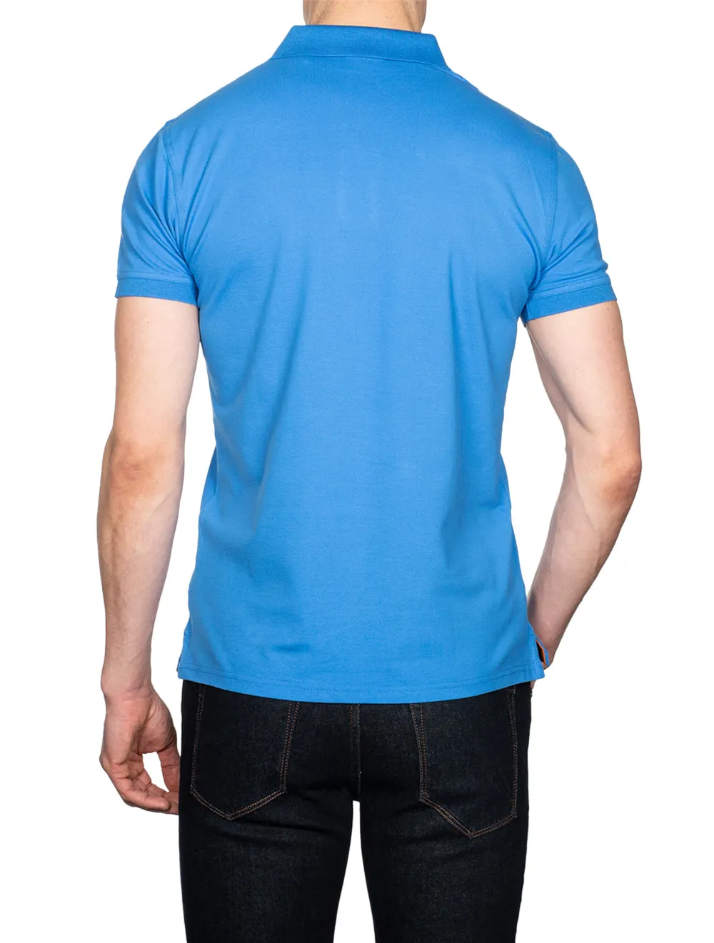 Contrast Collar Piqué Rugger Day Blue