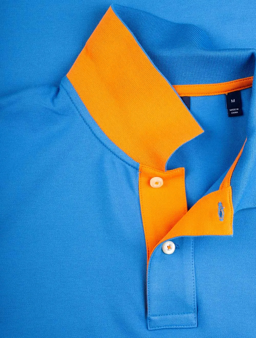 Contrast Collar Piqué Rugger Day Blue