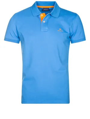 Contrast Collar Piqué Rugger Day Blue