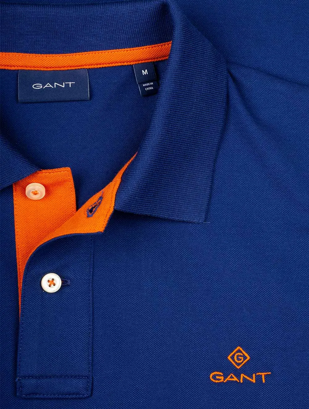 Contrast Collar Pique Short Sleeve Rugger Deep Blue