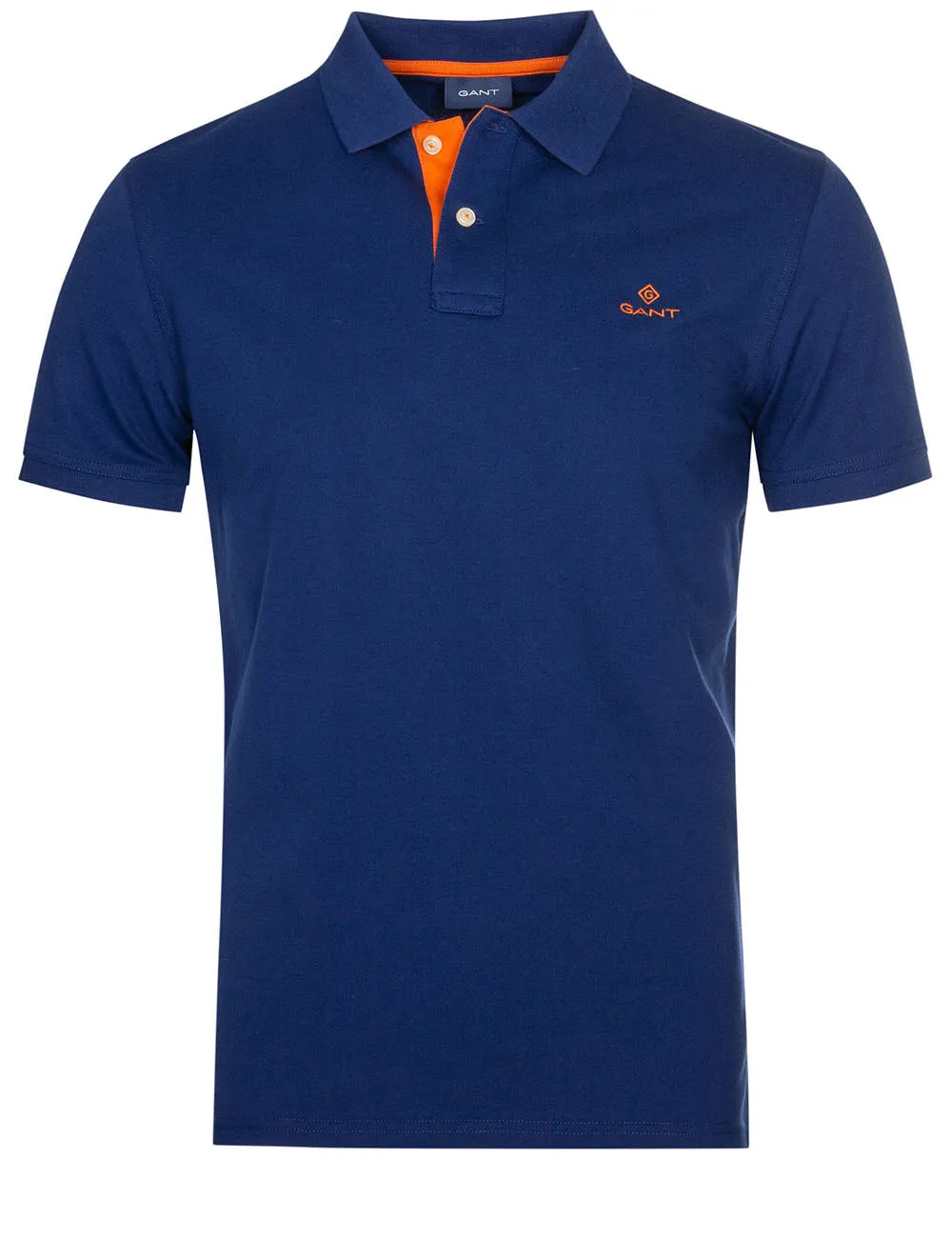 Contrast Collar Pique Short Sleeve Rugger Deep Blue