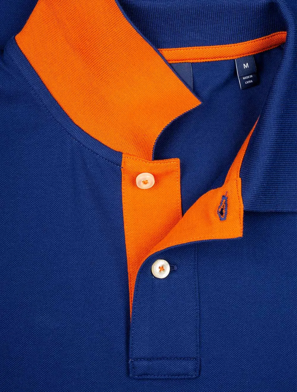 Contrast Collar Pique Short Sleeve Rugger Deep Blue
