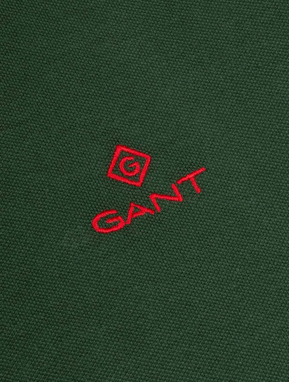 Contrast Collar Pique Short Sleeve Rugger Storm Green