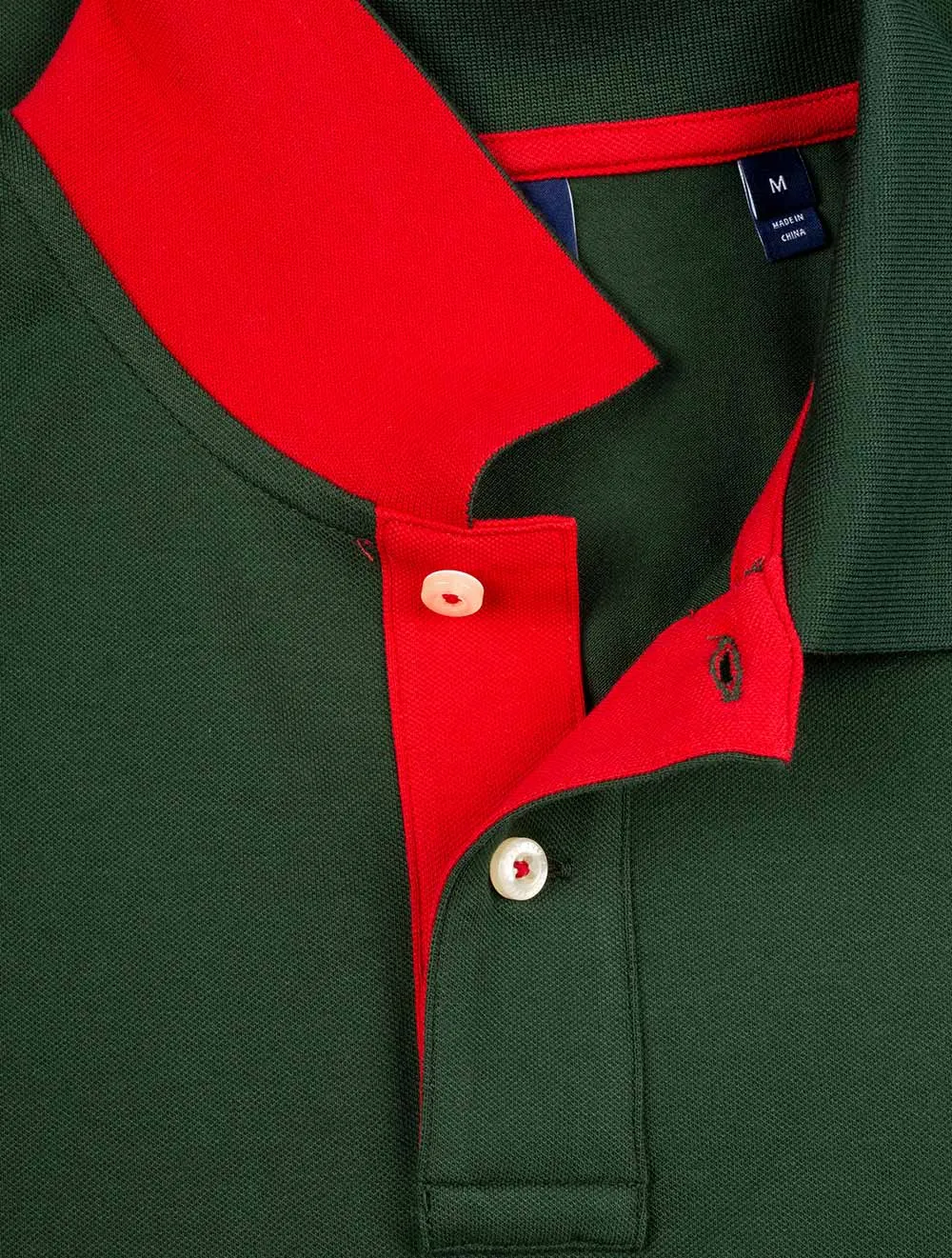 Contrast Collar Pique Short Sleeve Rugger Storm Green