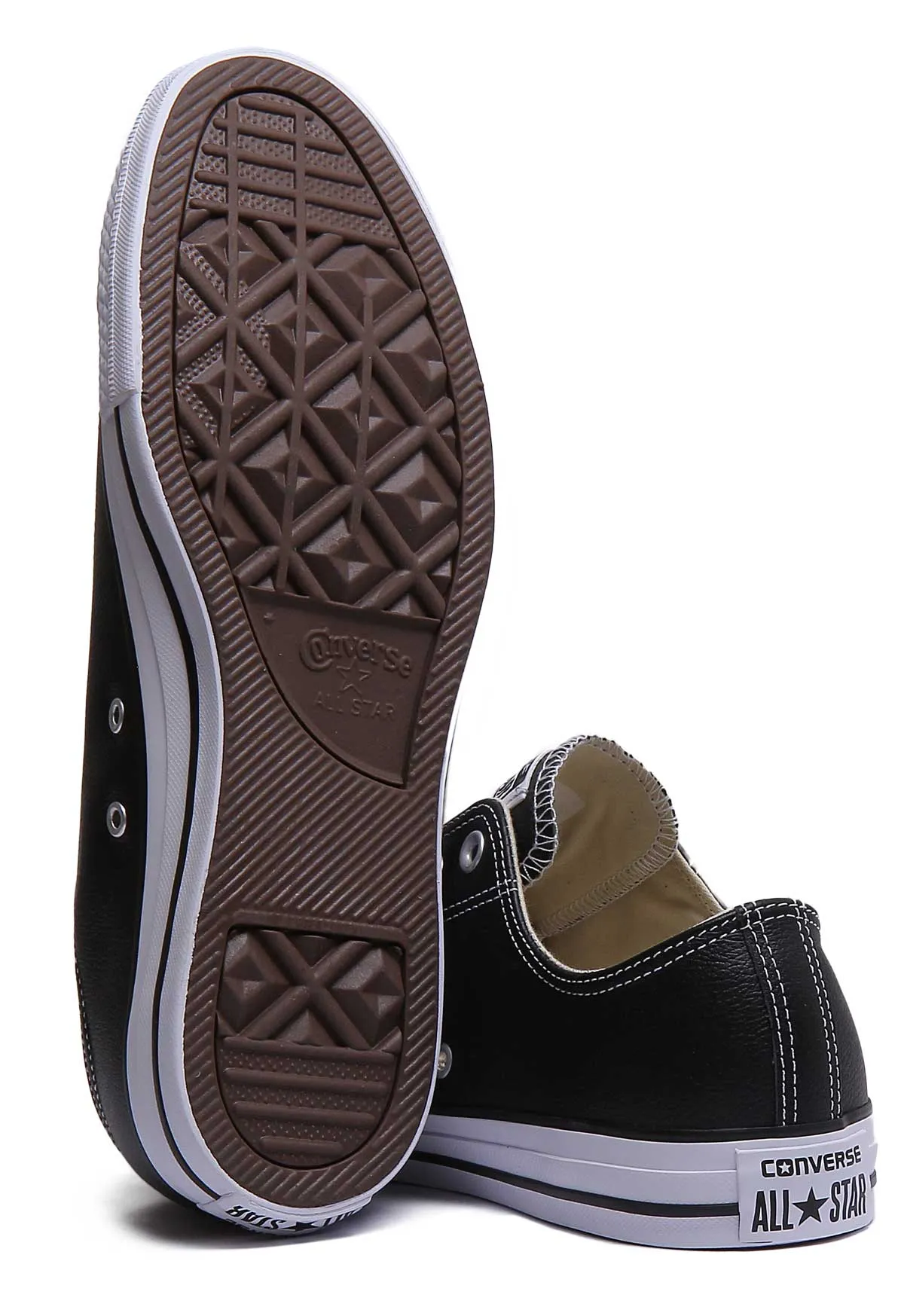 Converse 132174 CT All Star Low Leather Trainer In Black Shoes Converse