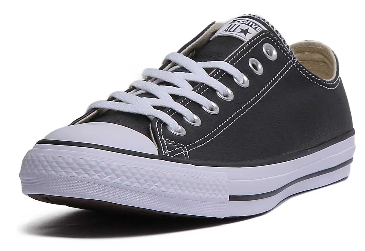 Converse 132174 CT All Star Low Leather Trainer In Black Shoes Converse