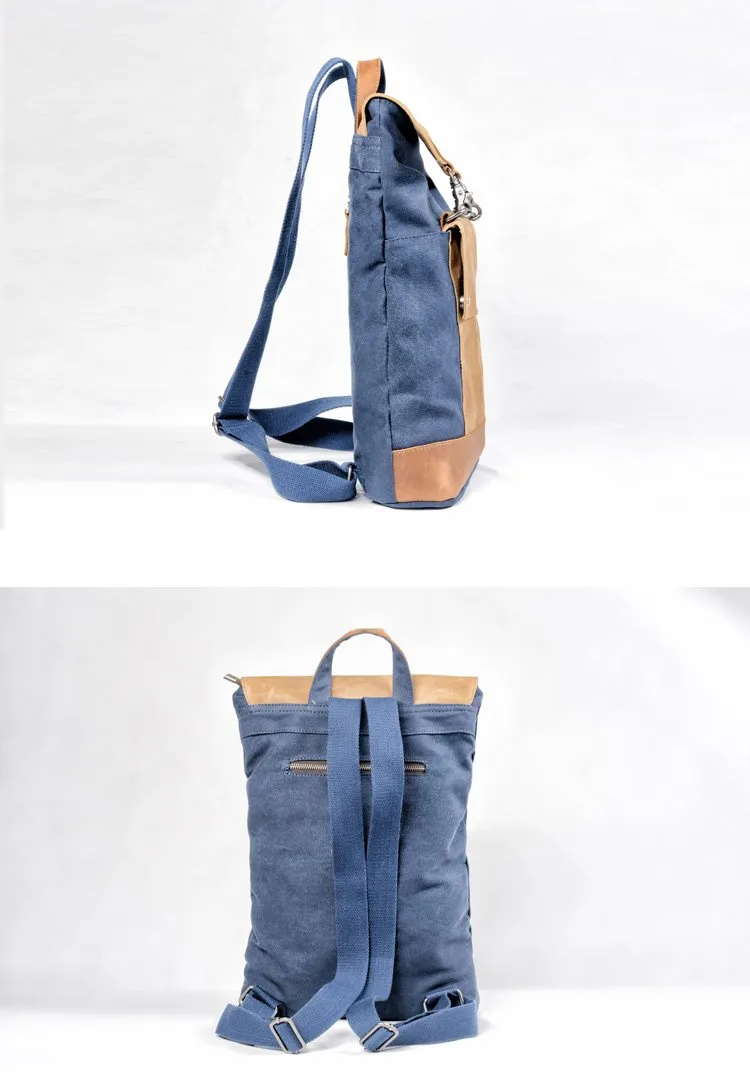 Cool Canvas Leather Mens Womens British 14'' Style College Computer Backpack Travel Backpack for Men