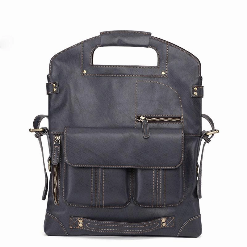 Cool 3-in-1 Brown Leather Mens Backpack Side Bag Laptop Handbag Backpack for Men