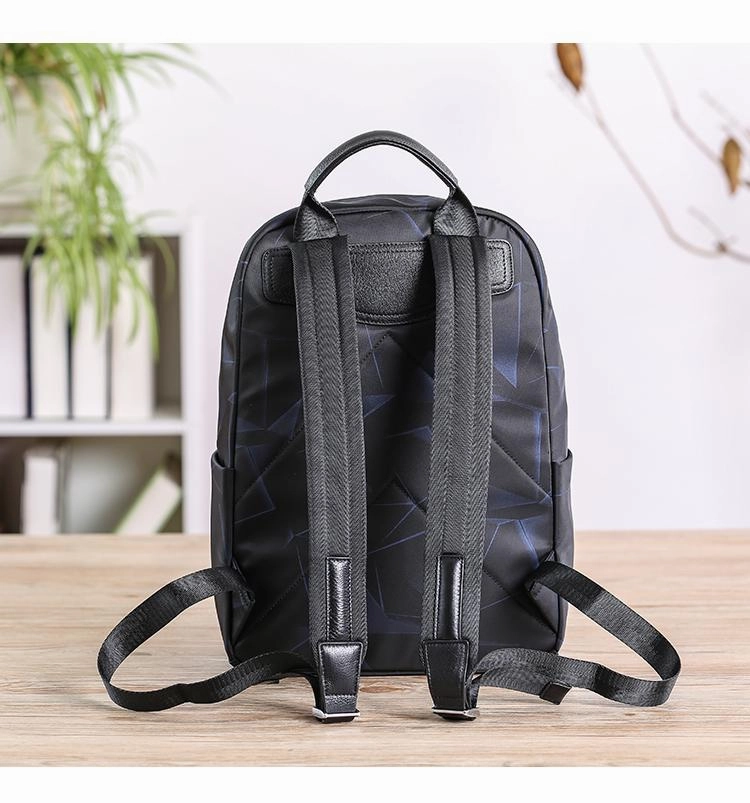 Cool Black Nylon Backpack Men's 14 inches Waterproof Backpack School Backpack For Men