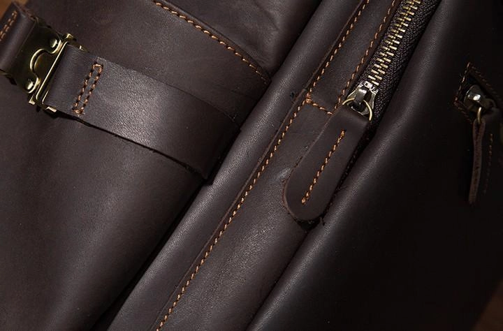 Cool Coffee Mens Leather Hiking Backpack Travel Backpack Leather Backpack for Men