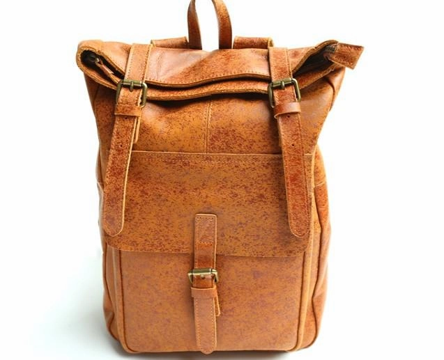 Cool Leather Mens Backpack Travel Backpacks Vintage Laptop Backpack for men