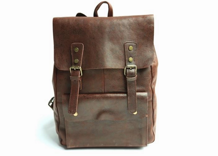 Cool Leather Mens Backpacks Travel Backpack Vintage Laptop Backpack for men