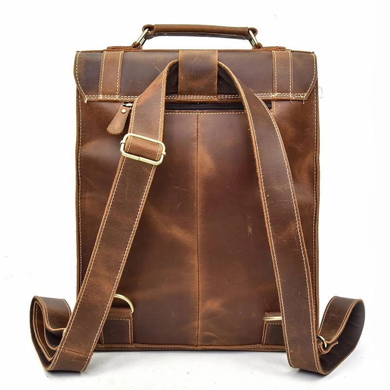 Cool Leather Mens Briefcase Handbag Backpack Satchel Backpack Travel Backpack for Men