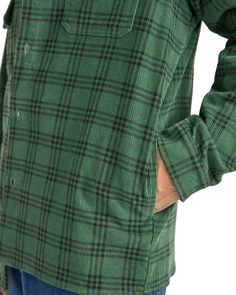 Cord Check Shirt in Green