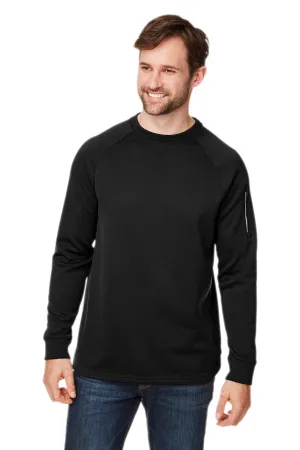 Core 365 Mens Fusion ChromaSoft Anti Static Fleece Crewneck Sweatshirt w/ Pocket - Black - Closeout