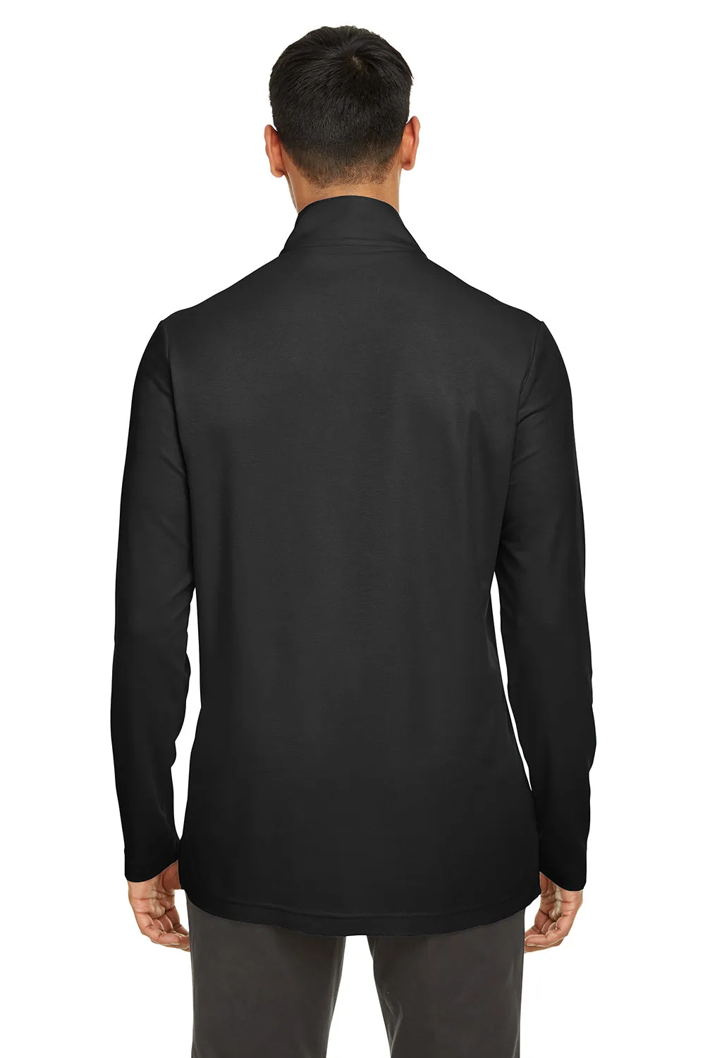 Core 365 Mens Fusion ChromaSoft Performance Moisture Wicking Pique 1/4 Zip Sweatshirt - Black