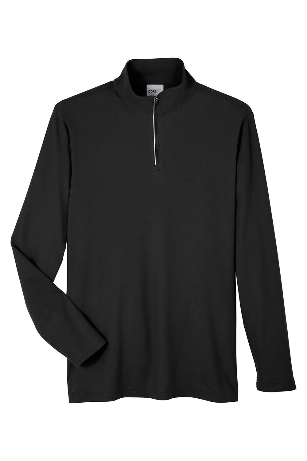Core 365 Mens Fusion ChromaSoft Performance Moisture Wicking Pique 1/4 Zip Sweatshirt - Black