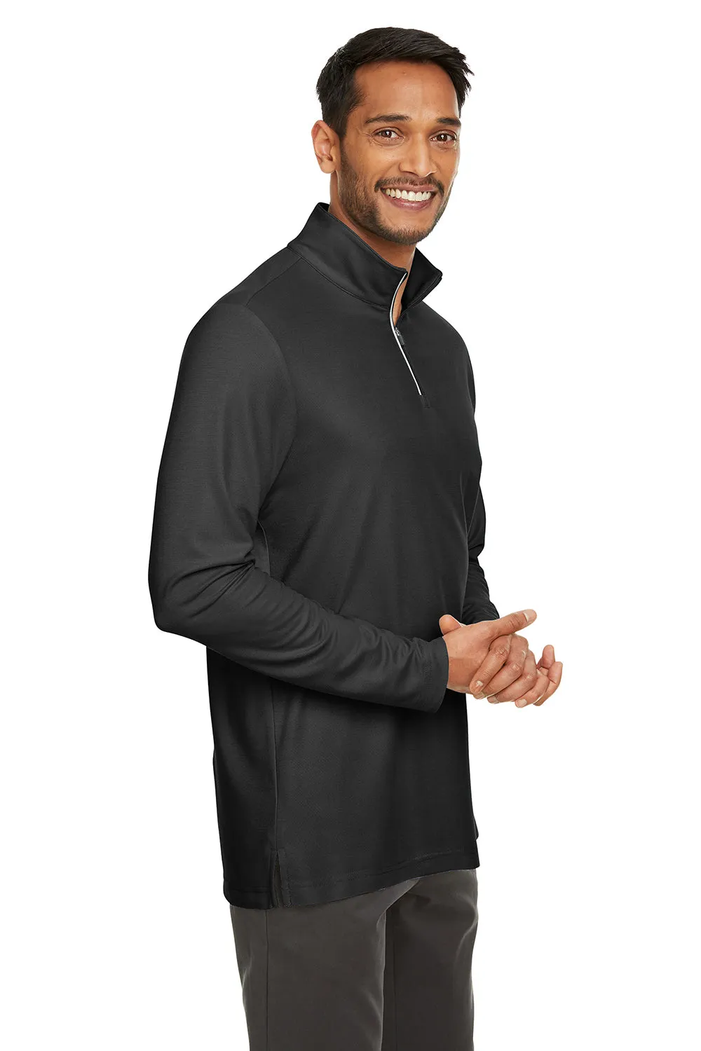 Core 365 Mens Fusion ChromaSoft Performance Moisture Wicking Pique 1/4 Zip Sweatshirt - Black