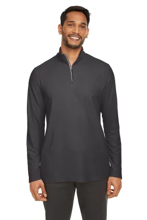 Core 365 Mens Fusion ChromaSoft Performance Moisture Wicking Pique 1/4 Zip Sweatshirt - Carbon Grey