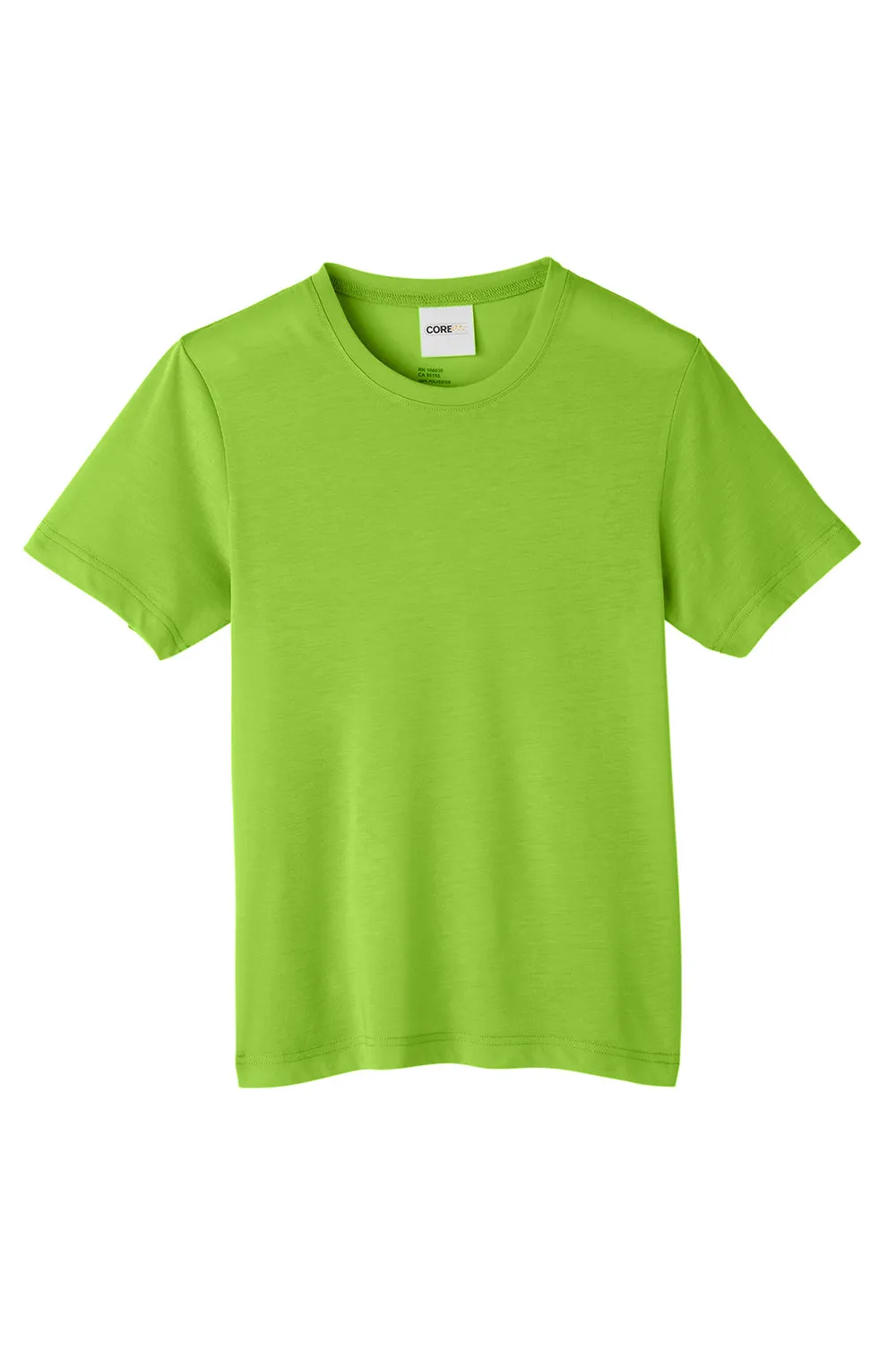 Core 365 Youth Fusion ChromaSoft Performance Moisture Wicking Short Sleeve Crewneck T-Shirt - Acid Green