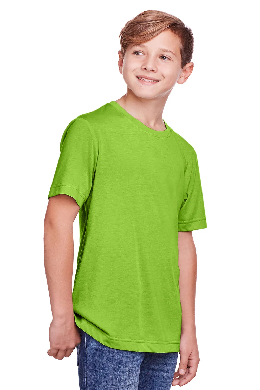 Core 365 Youth Fusion ChromaSoft Performance Moisture Wicking Short Sleeve Crewneck T-Shirt - Acid Green