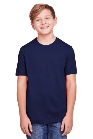 Core 365 Youth Fusion ChromaSoft Performance Moisture Wicking Short Sleeve Crewneck T-Shirt - Classic Navy Blue