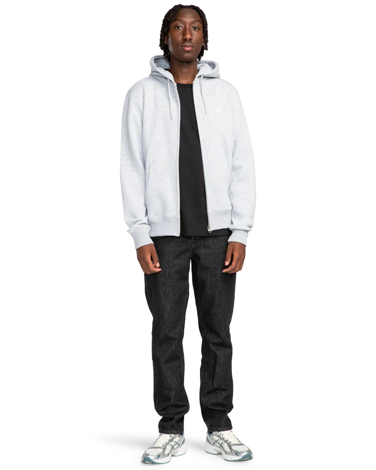Cornell Classic Zip Hoodie in Mid Grey Heather