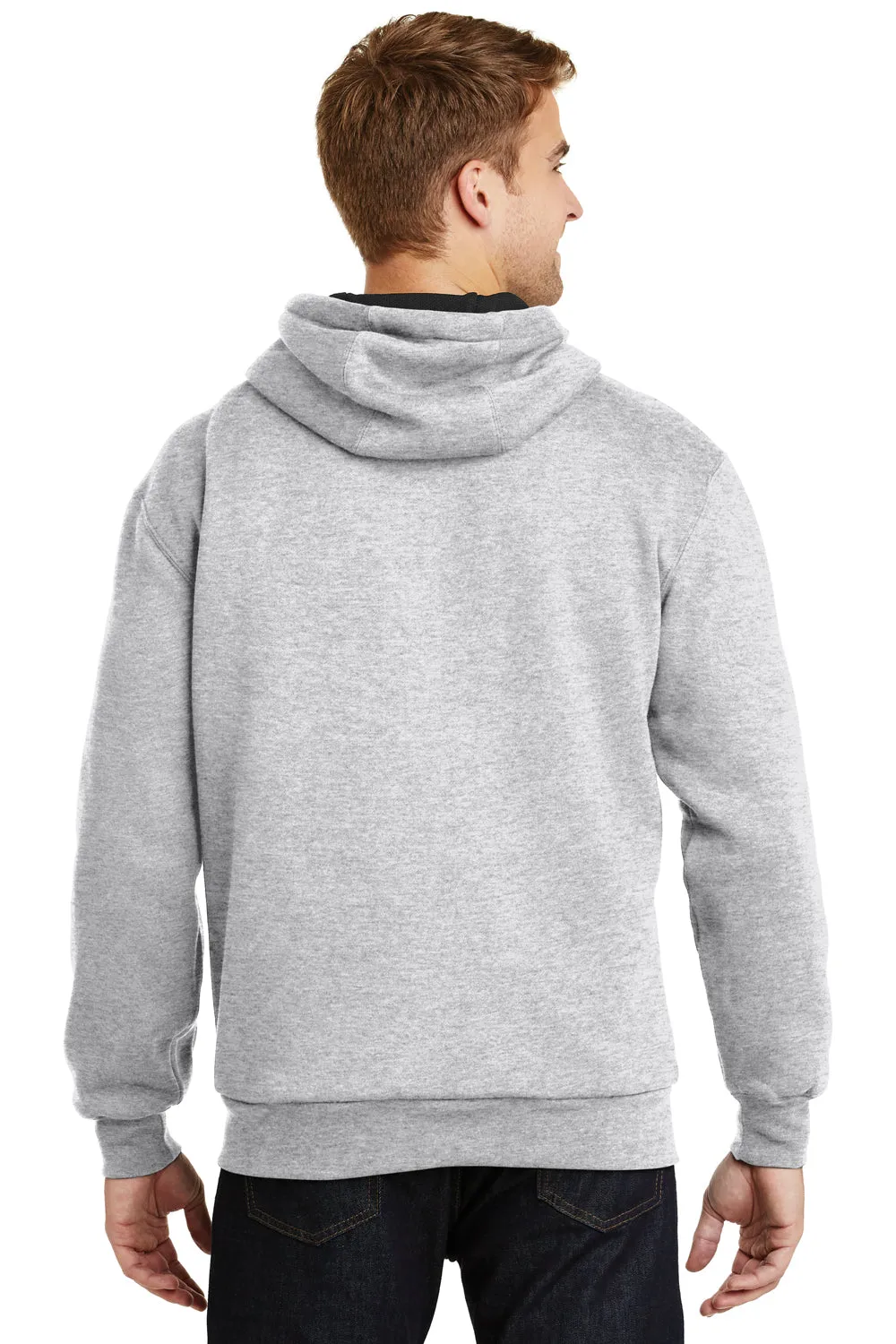 CornerStone Mens Full Zip Hooded Sweatshirt Hoodie w/ Pockets - Heather Grey