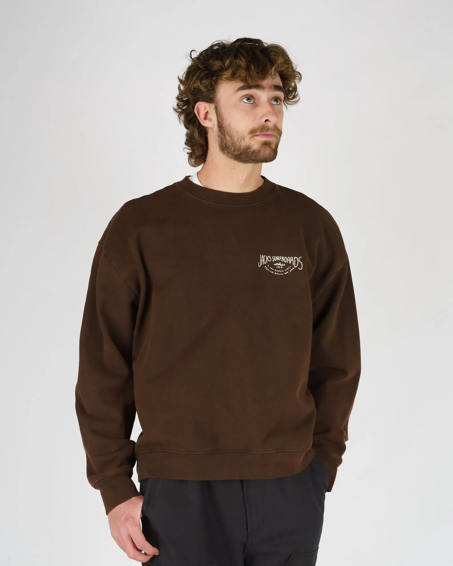 Crescent Heavyweight Crewneck - Brown