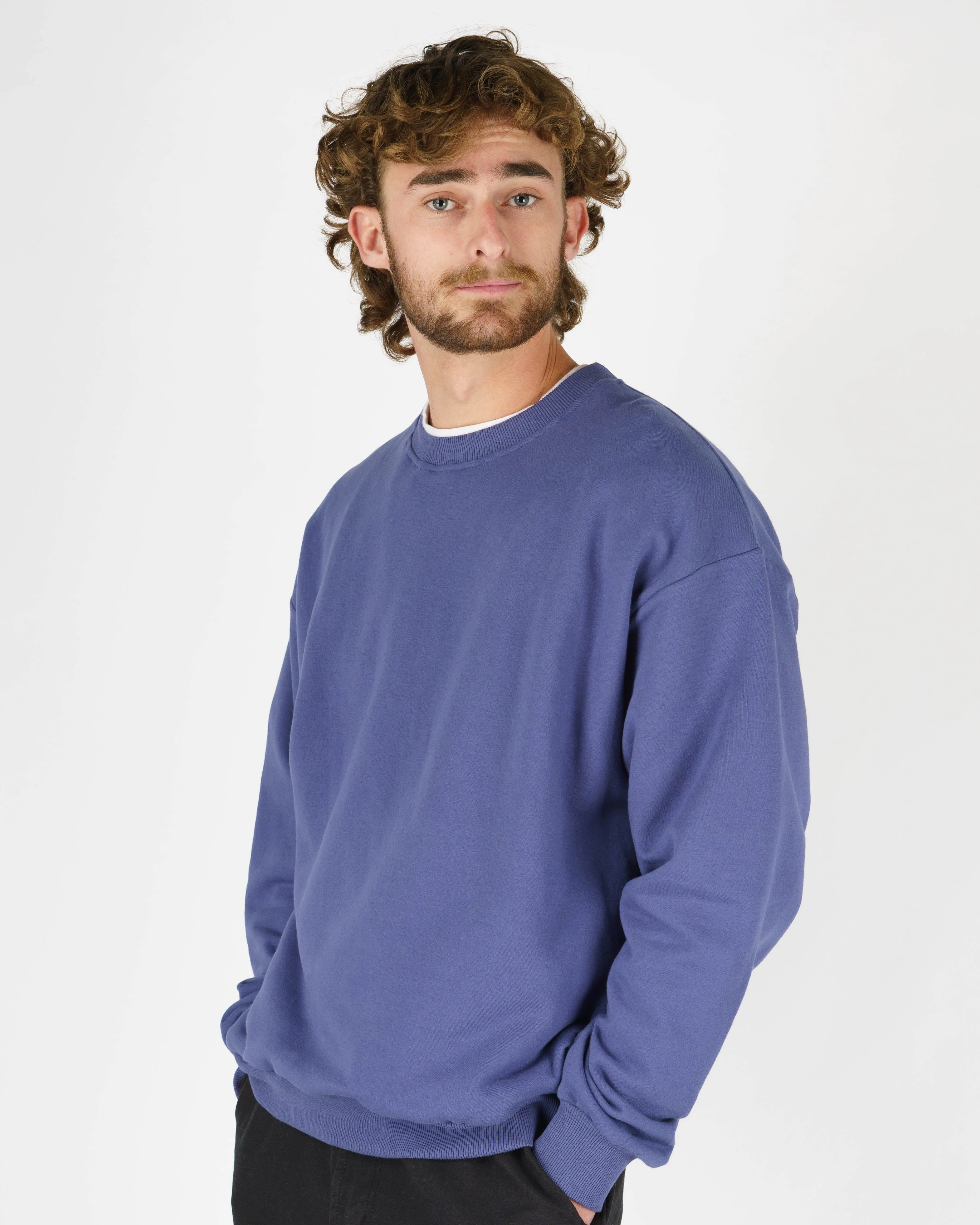 Dandy L/S Pullover Crewneck - Blue