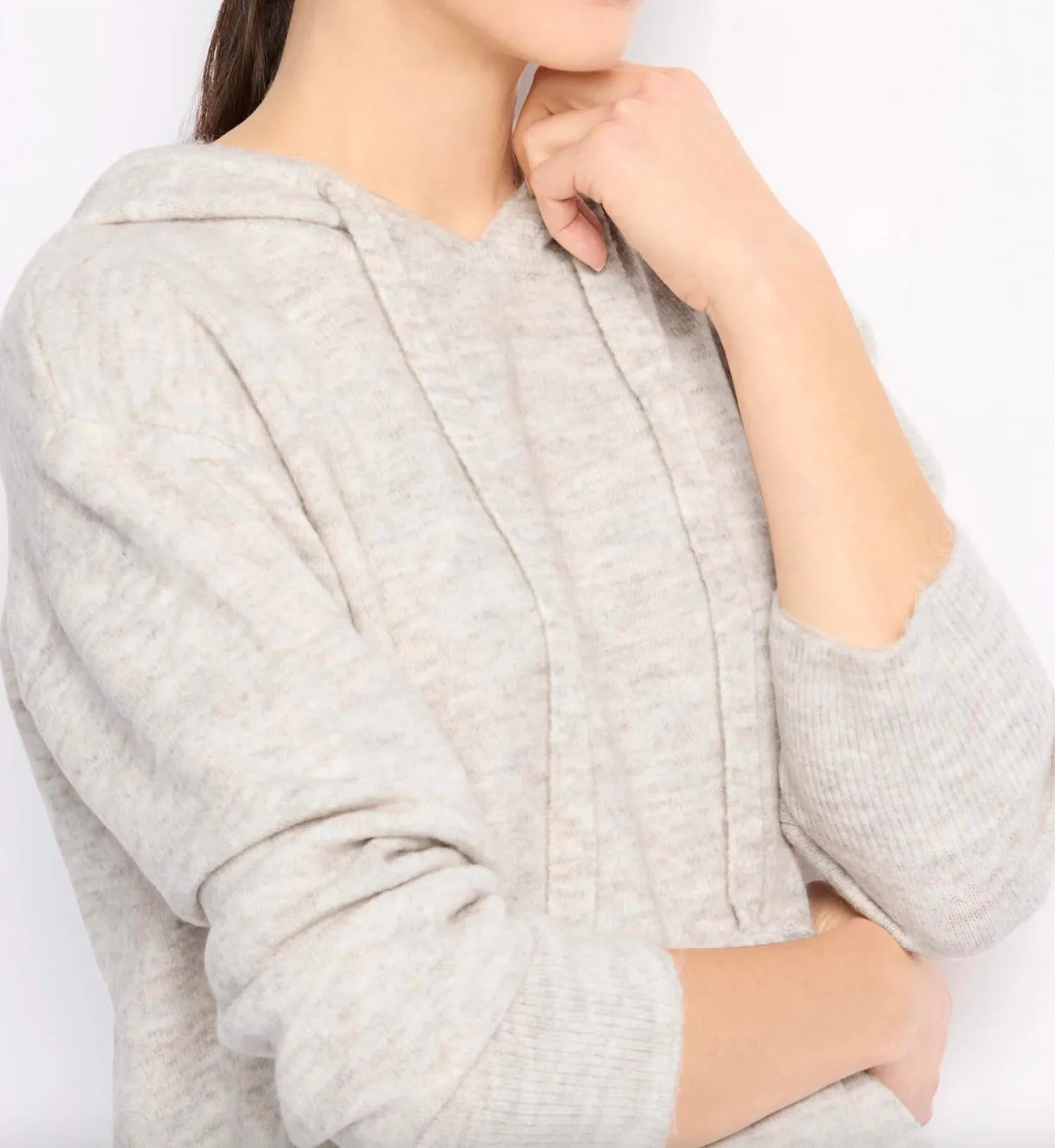 Dax Sweater Hoodie In Off White