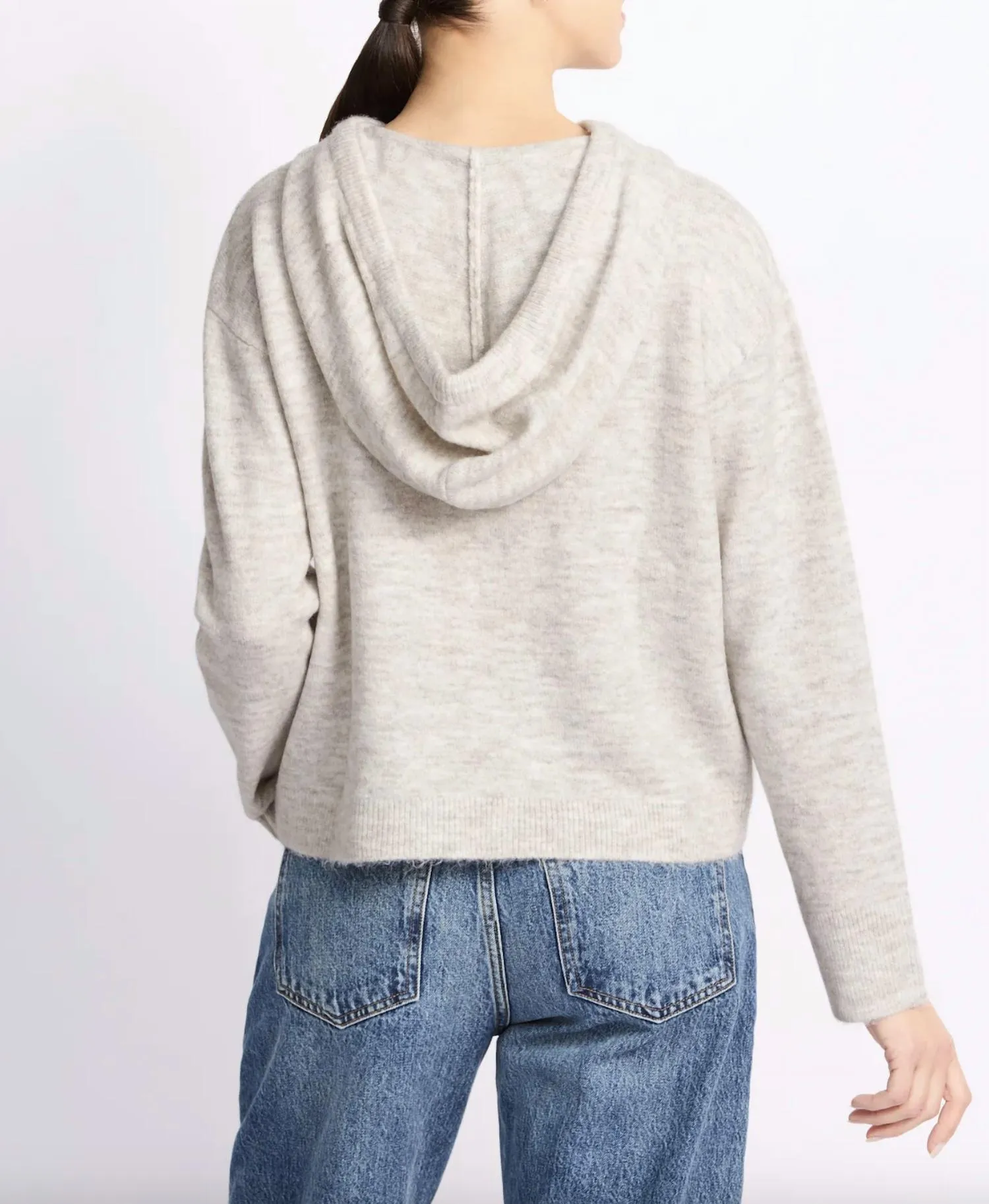 Dax Sweater Hoodie In Off White
