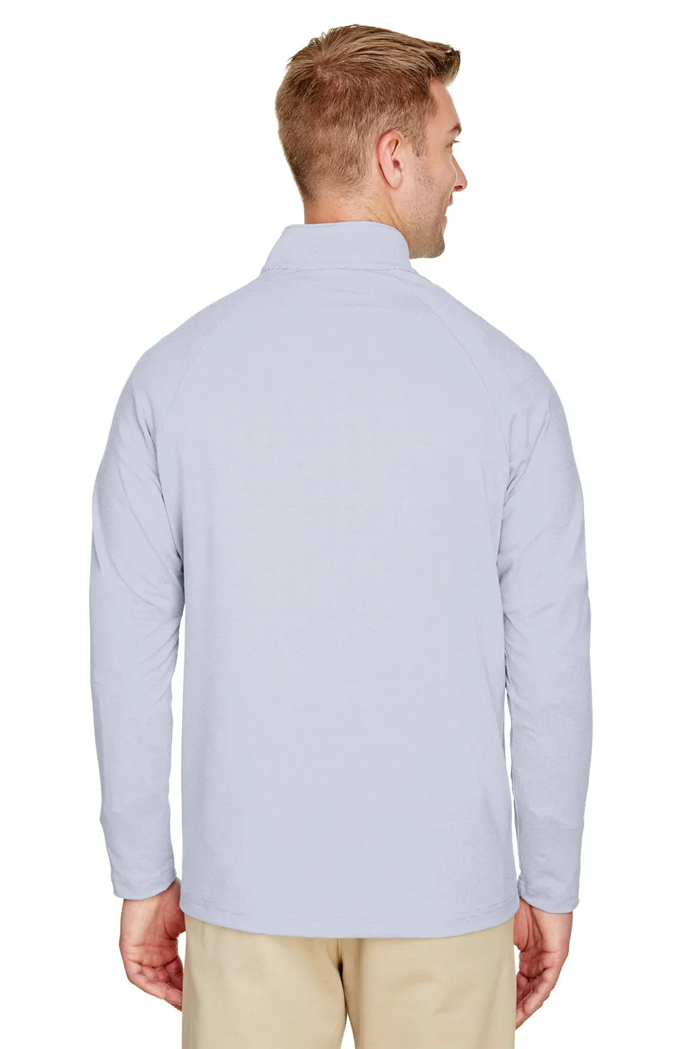 Devon & Jones Mens CrownLux Clubhouse Performance Moisture Wicking 1/4 Zip Sweatshirt - Navy Blue