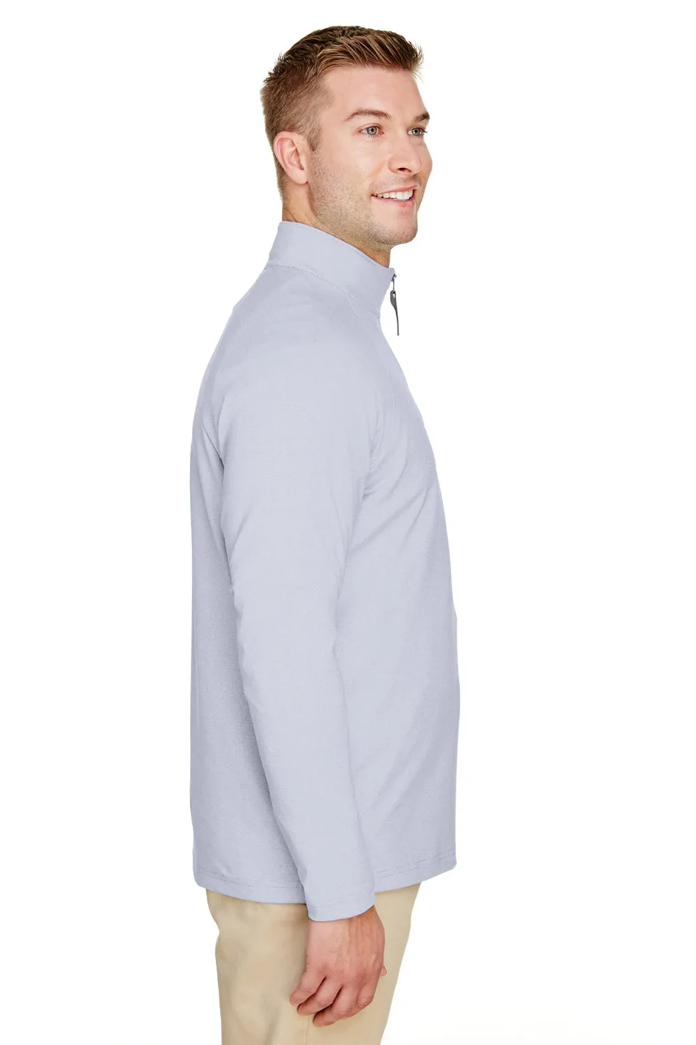 Devon & Jones Mens CrownLux Clubhouse Performance Moisture Wicking 1/4 Zip Sweatshirt - Navy Blue
