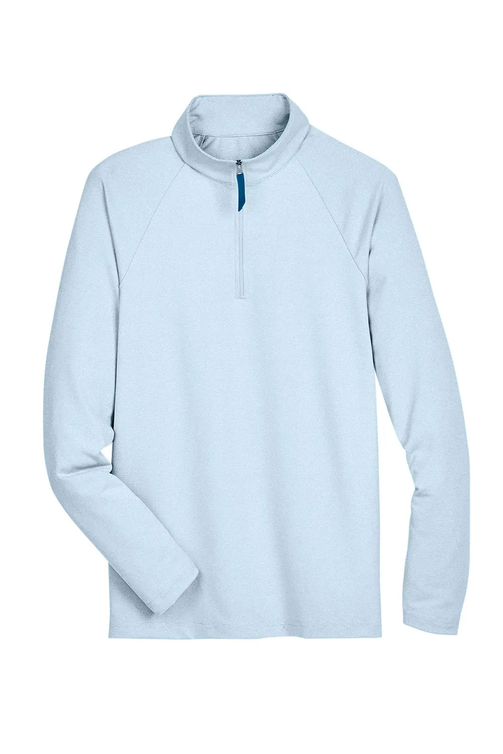 Devon & Jones Mens CrownLux Clubhouse Performance Moisture Wicking 1/4 Zip Sweatshirt - Ocean Blue
