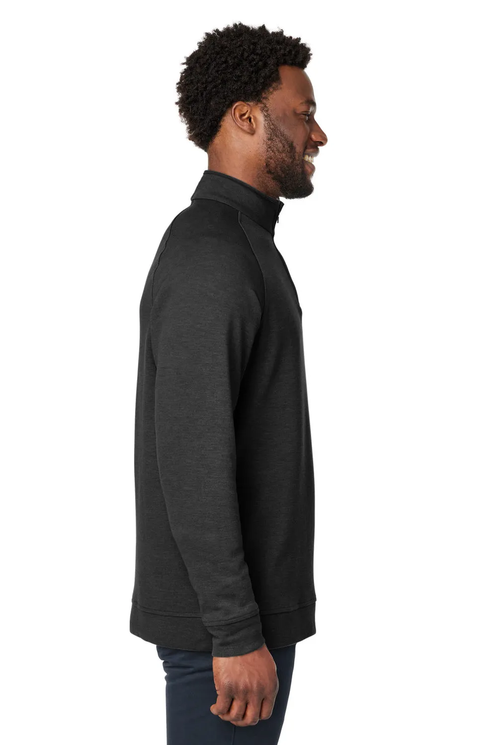 Devon & Jones Mens New Classics Charleston 1/4 Zip Sweatshirt - Black Melange