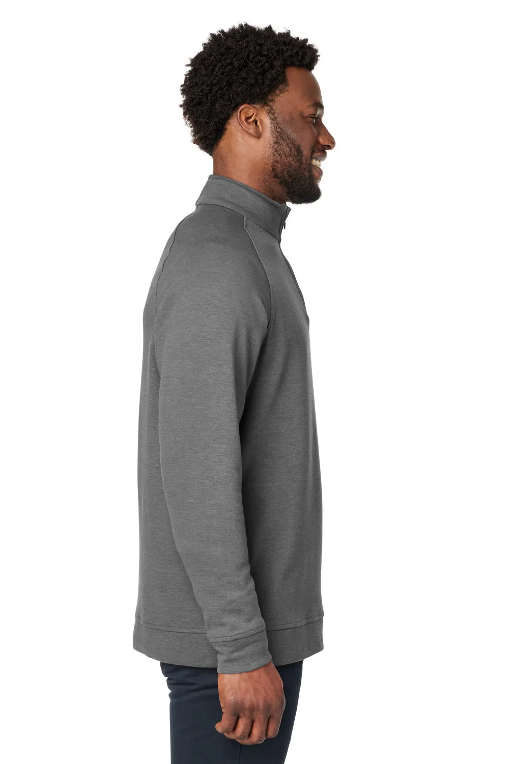 Devon & Jones Mens New Classics Charleston 1/4 Zip Sweatshirt - Graphite Grey Melange