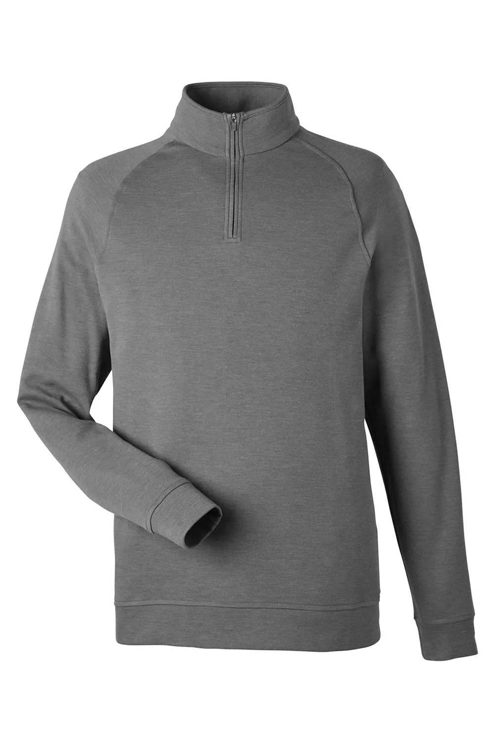 Devon & Jones Mens New Classics Charleston 1/4 Zip Sweatshirt - Graphite Grey Melange