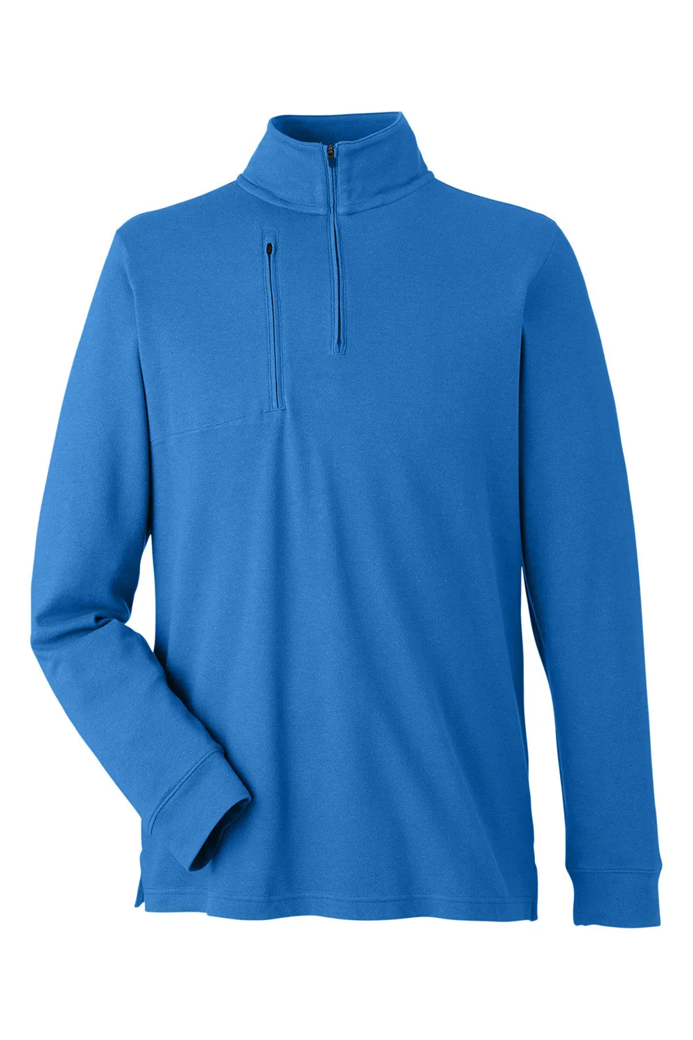 Devon & Jones Mens New Classics Performance Moisture Wicking 1/4 Zip Sweatshirt w/ Pocket - French Blue