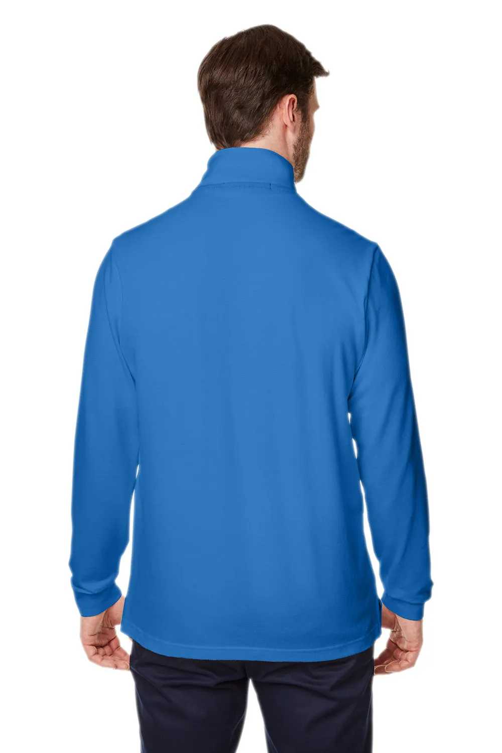 Devon & Jones Mens New Classics Performance Moisture Wicking 1/4 Zip Sweatshirt w/ Pocket - French Blue