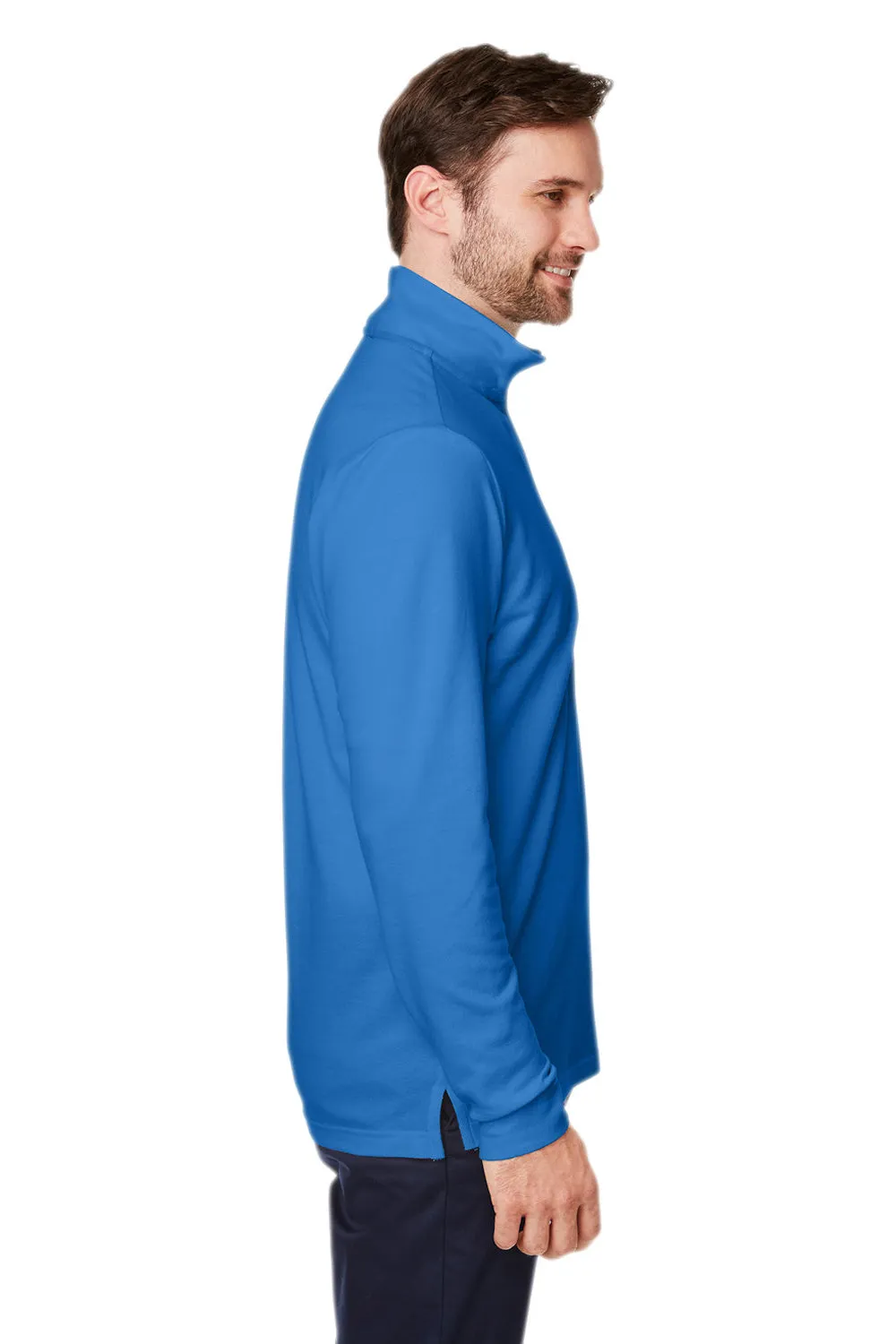 Devon & Jones Mens New Classics Performance Moisture Wicking 1/4 Zip Sweatshirt w/ Pocket - French Blue