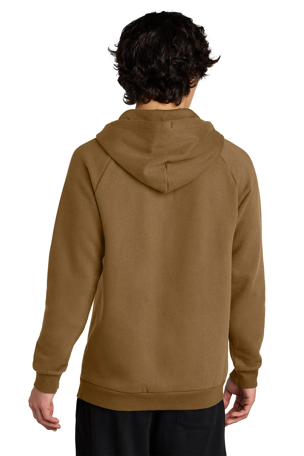 District Mens Cloud Fleece Hooded Sweatshirt Hoodie w/ Pouch Pocket - Duck Brown