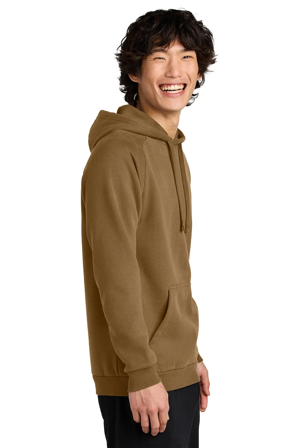 District Mens Cloud Fleece Hooded Sweatshirt Hoodie w/ Pouch Pocket - Duck Brown